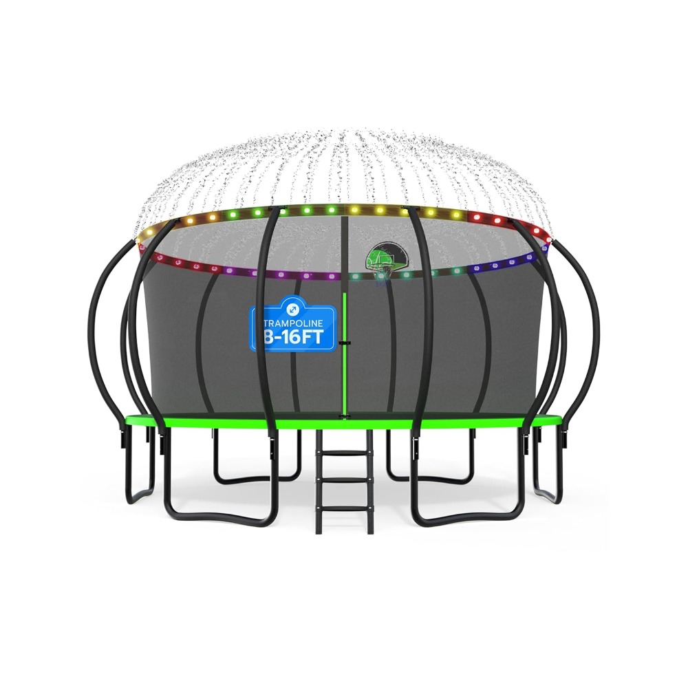 Outdoor Furniture Heavy - Upgraded 12FT Pumpkin Outdoor Trampoline Set,