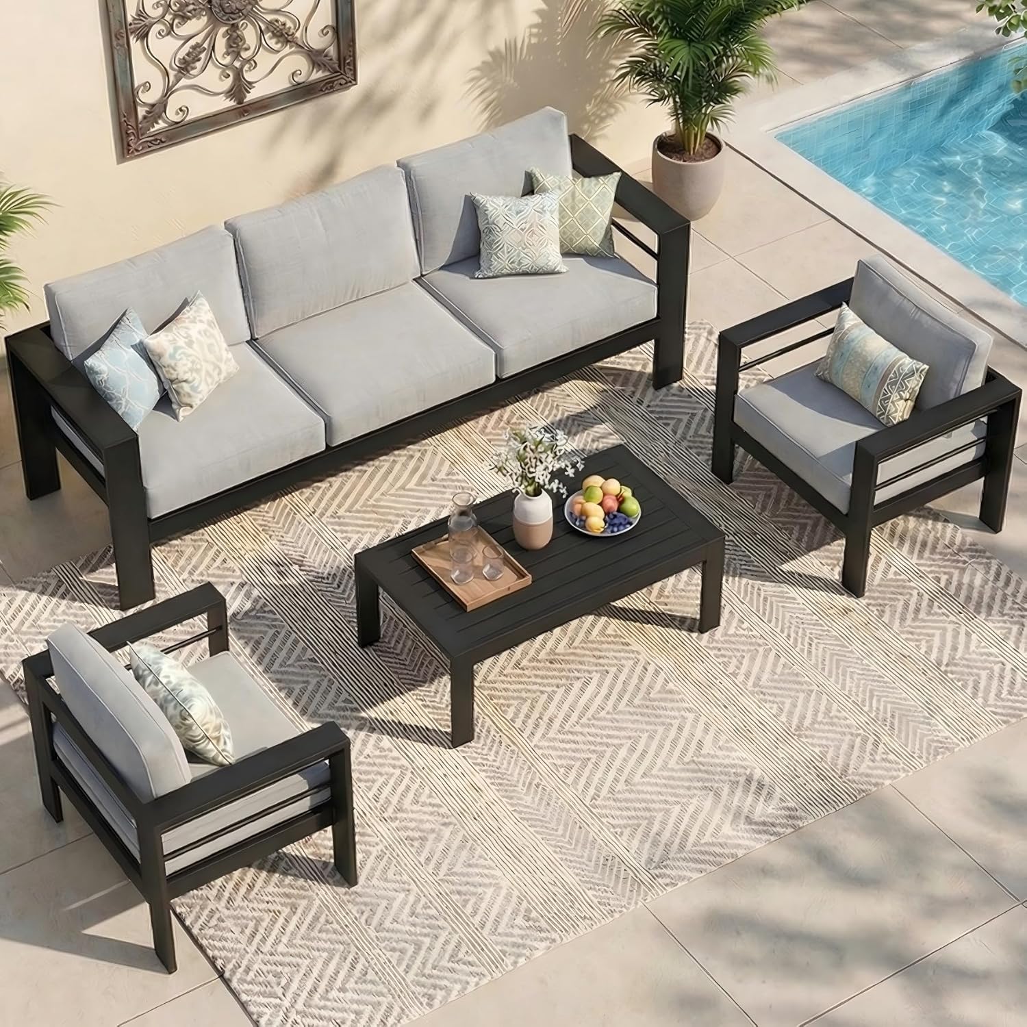 Outdoor Furniture Japanese Style - Aluminum Patio Furniture Set for All