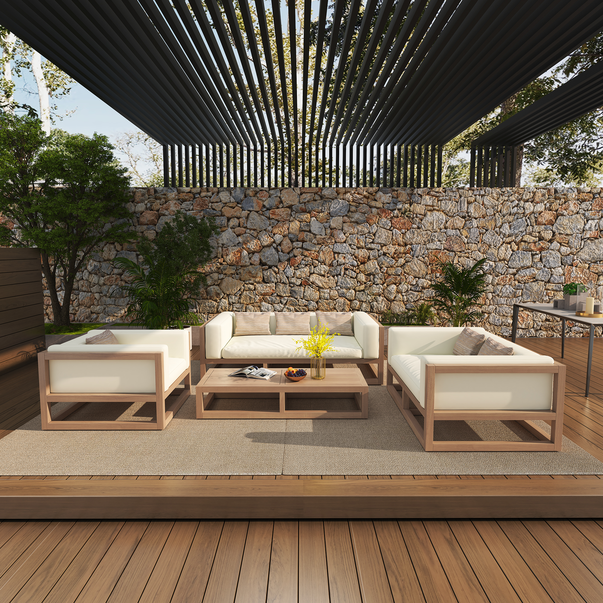 Outdoor Furniture Japanese Style - All Weather Hotel Sofa Patio Garden