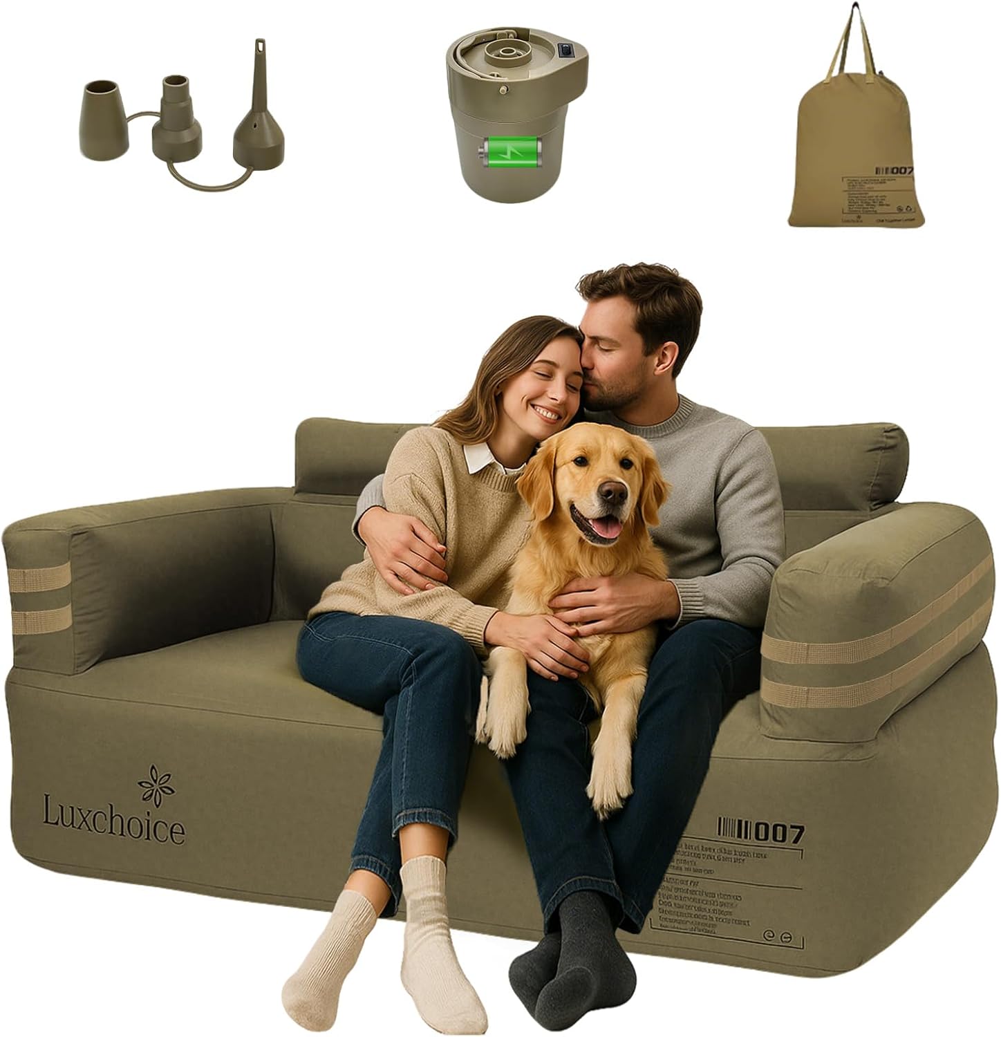 Outdoor Furniture Heavy - Portable Inflatable Couch for Camping with