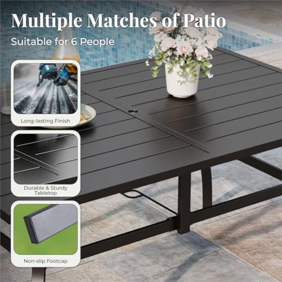 Patio dining set for 6: metal  - Outdoor Furniture Dining Set recensione e prezzo