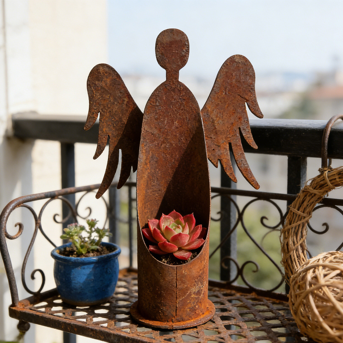 1Pc Iron Garden Sculpture, Vin - Outdoor Furniture Vintage recensione e prezzo