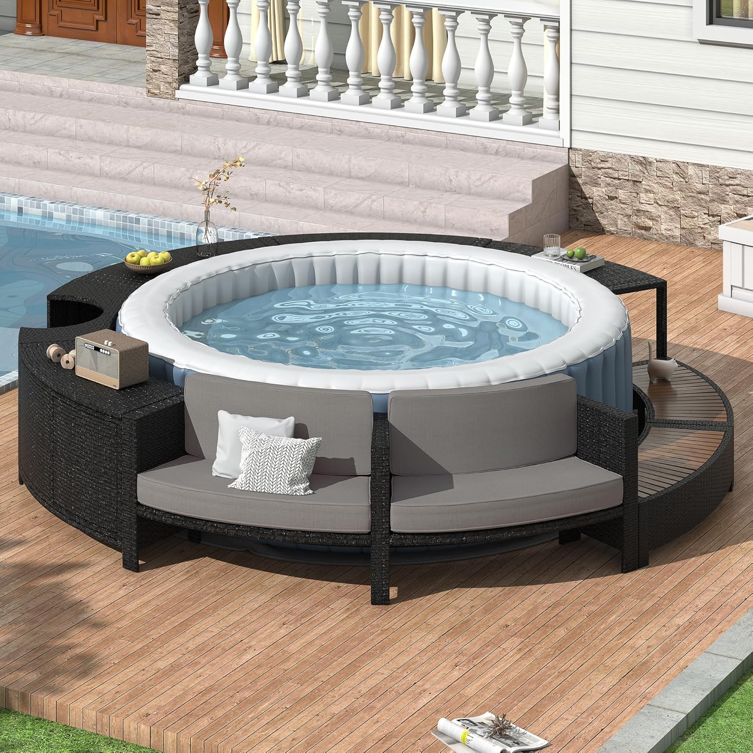 Rattan Patio Sofa Set with Sto - Outdoor Furniture Japanese Style recensione e prezzo