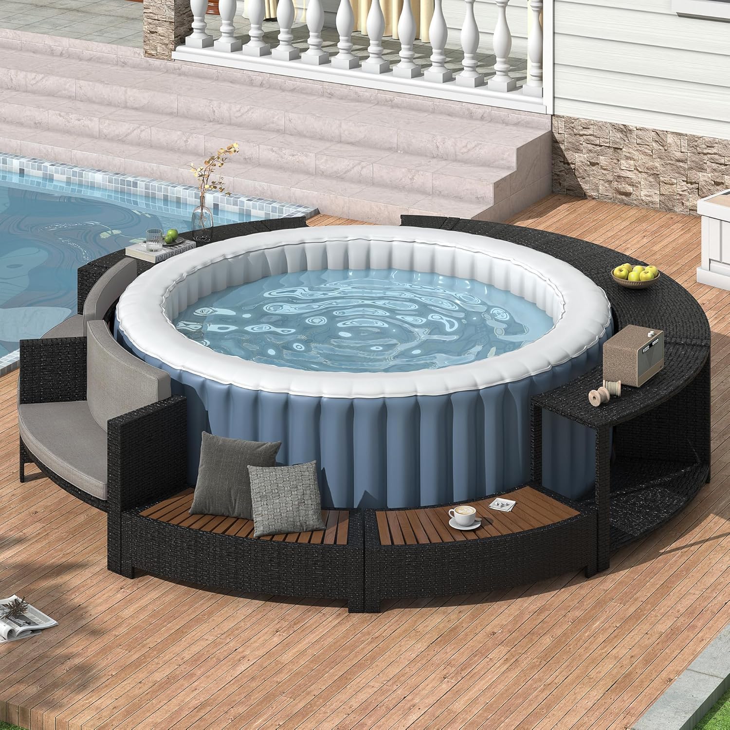 Rattan Patio Sofa Set with Sto - Outdoor Furniture Japanese Style recensione e prezzo
