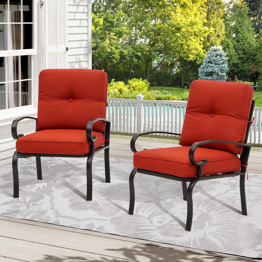 Red Outdoor Patio Bistro Chair - Outdoor Furniture Dining Set recensione e prezzo