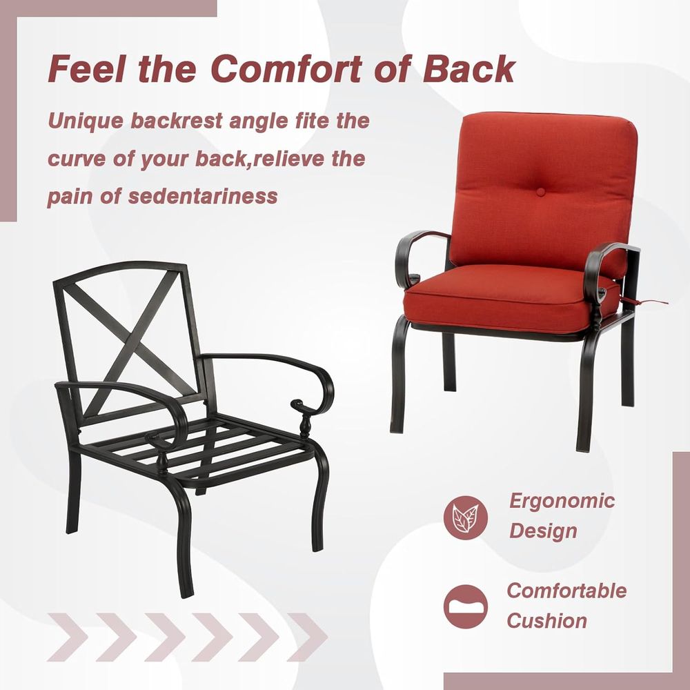 Red Outdoor Patio Bistro Chair - Outdoor Furniture Dining Set recensione e prezzo