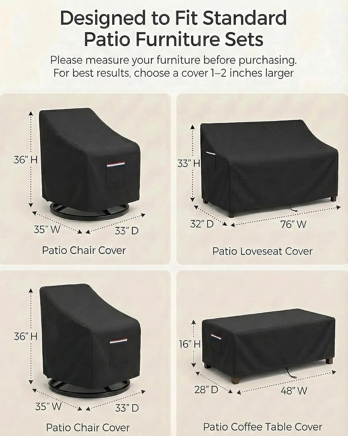 4-Piece Patio Furniture Cover  - Outdoor Furniture Heavy recensione e prezzo