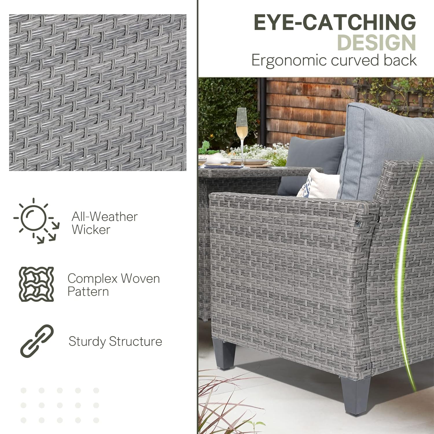 6pcs Grey PE Rattan Outdoor Se - Outdoor Furniture Dining Set recensione e prezzo