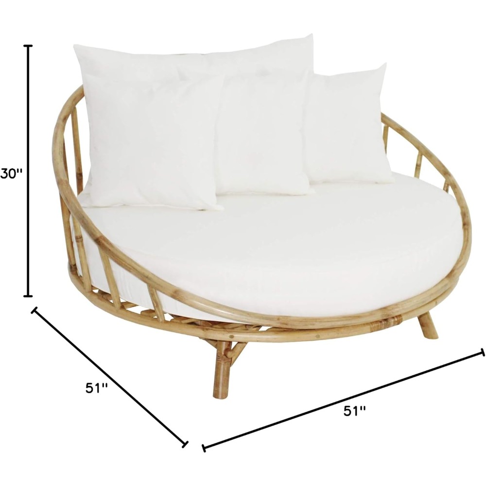 ZEW Rattan Bamboo Round Daybed - Outdoor Furniture Japanese Style recensione e prezzo