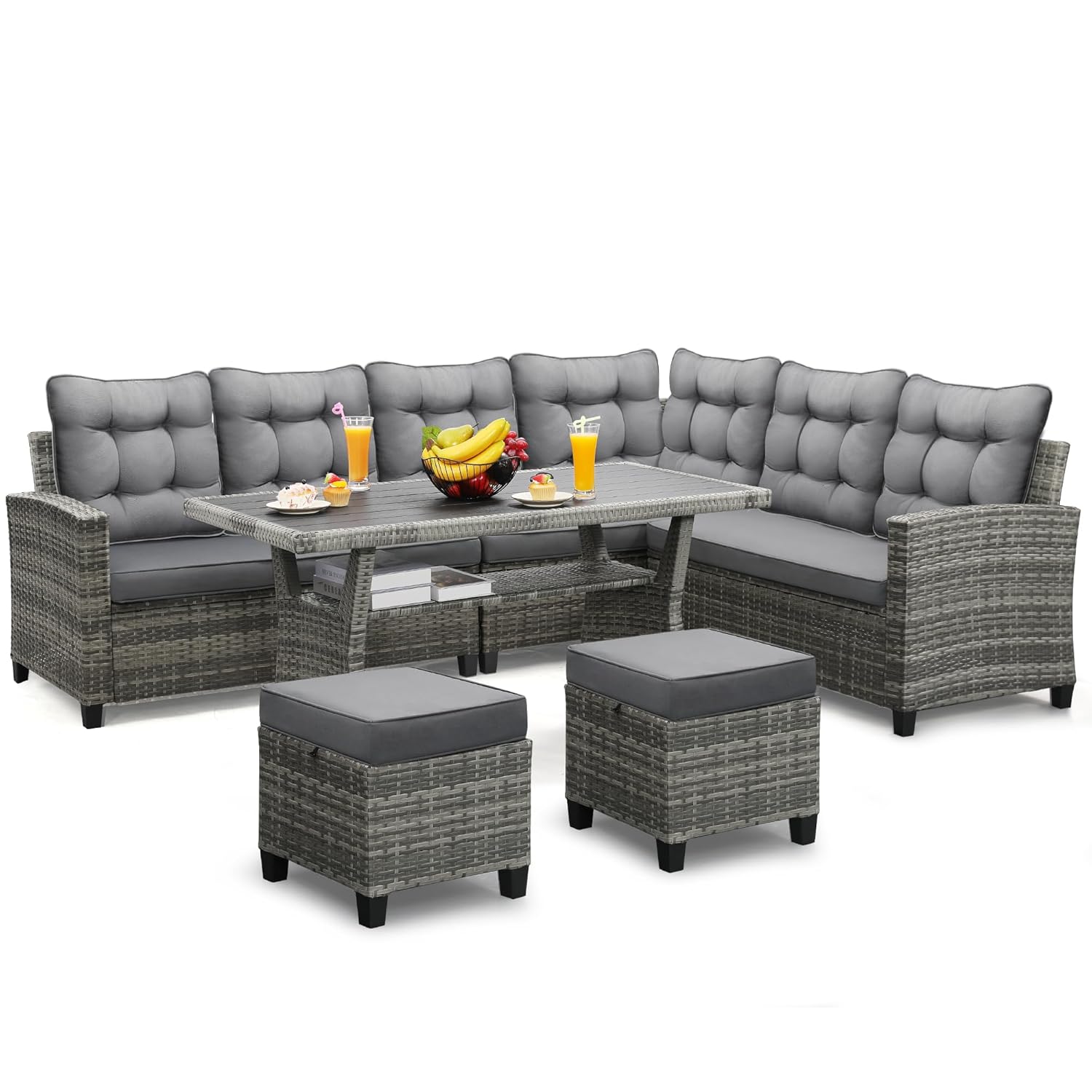 6-Piece Patio Sectional Sofa D - Outdoor Furniture Dining Set recensione e prezzo