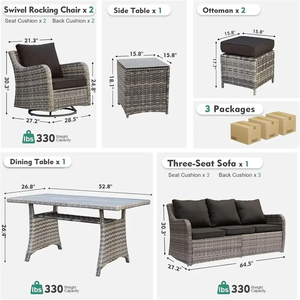 7-Piece Outdoor Patio Furnitur - Outdoor Furniture Dining Set recensione e prezzo
