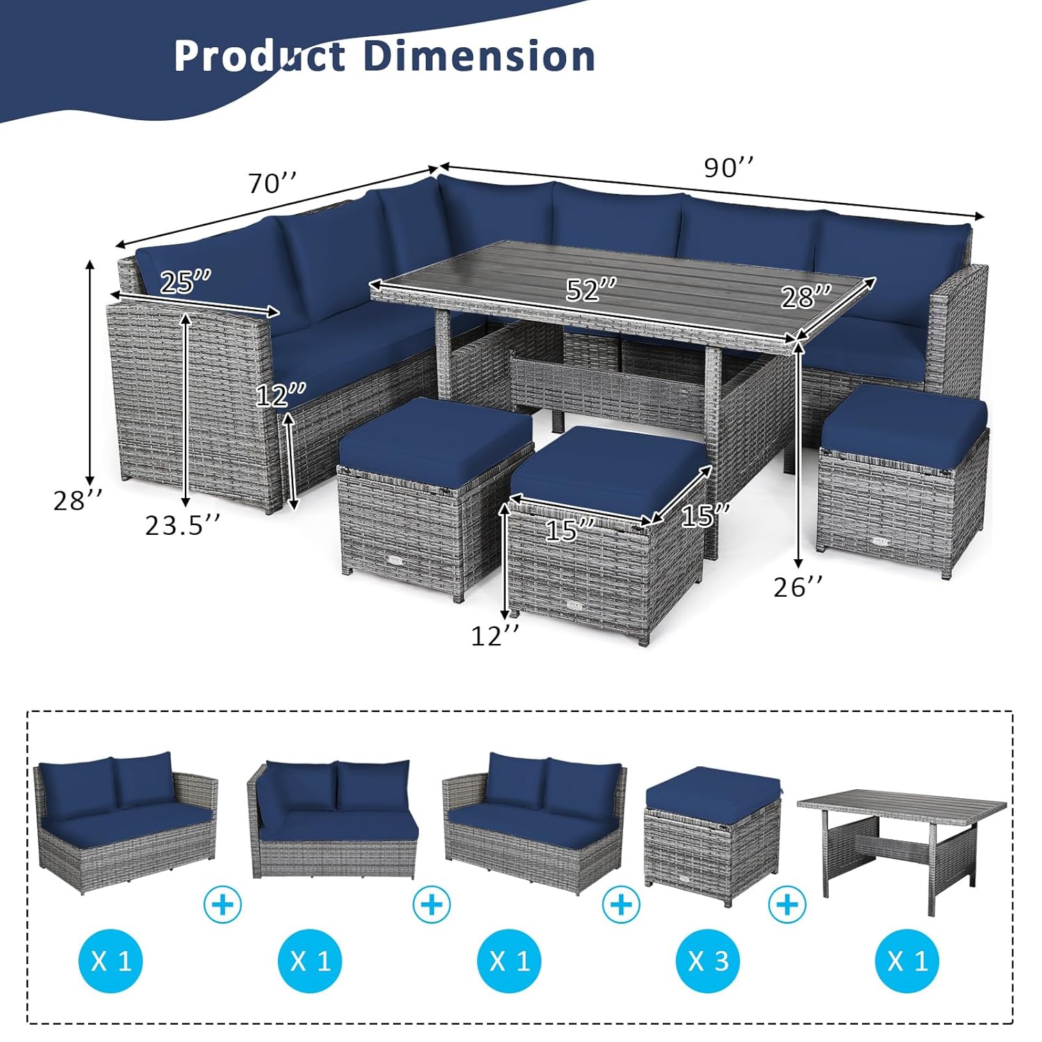 7 Piece All Weather Wicker Pat - Outdoor Furniture Dining Set recensione e prezzo