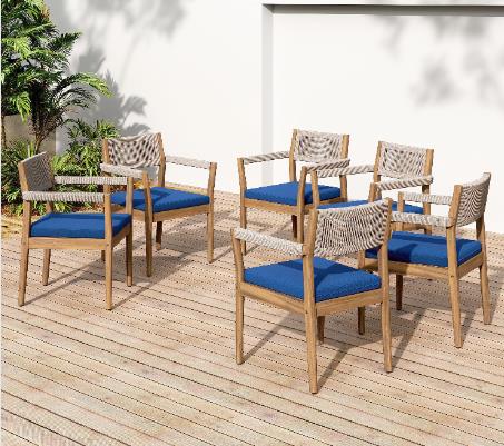 Braided Acacia Wood Outdoor Di - Outdoor Furniture Dining Set recensione e prezzo