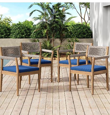 Braided Acacia Wood Outdoor Di - Outdoor Furniture Dining Set recensione e prezzo