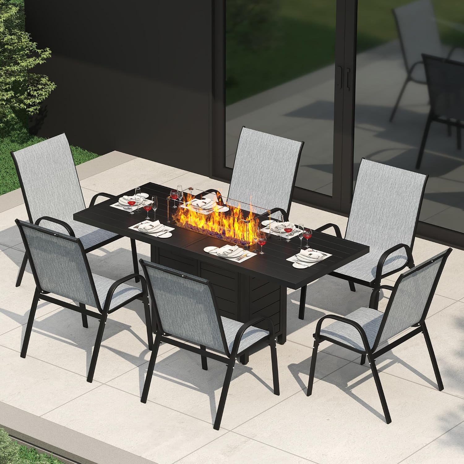 7 Pieces Patio Furniture Set w - Outdoor Furniture Dining Set recensione e prezzo