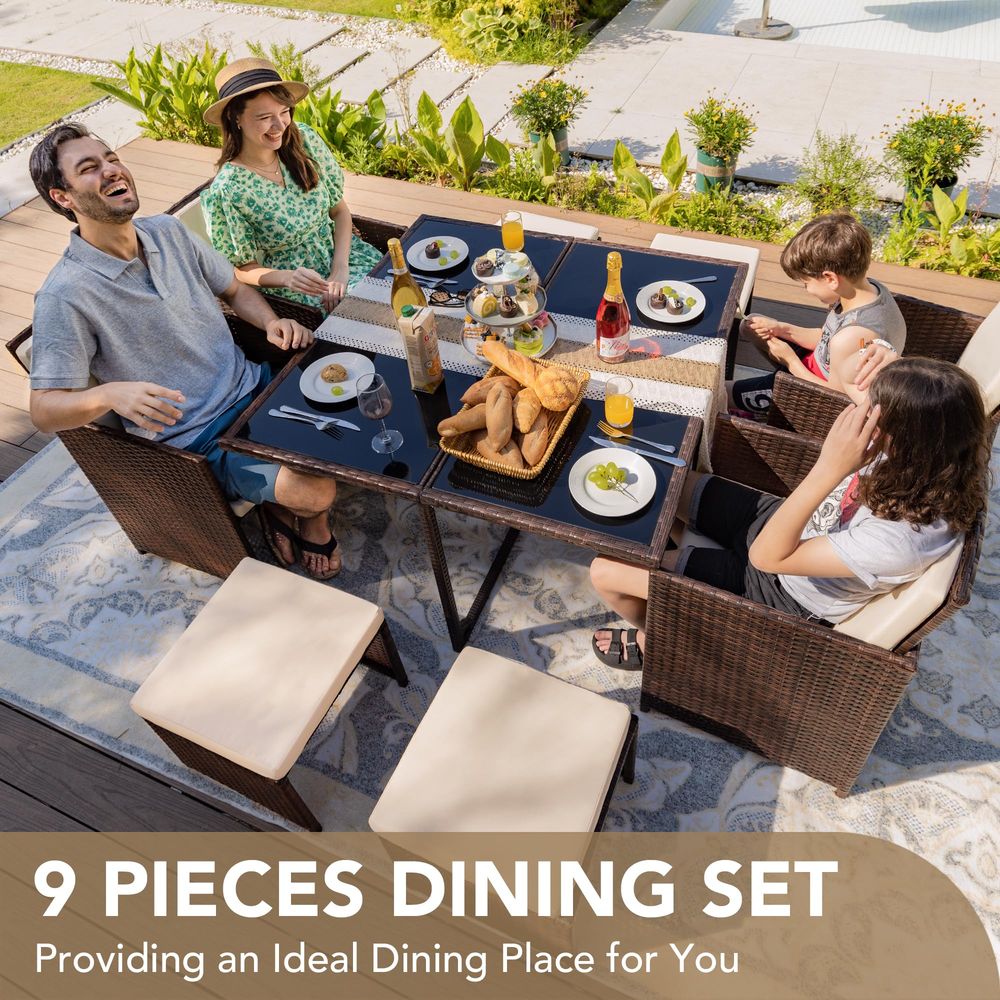 9 Pieces Patio Dining Sets Out - Outdoor Furniture Dining Set recensione e prezzo