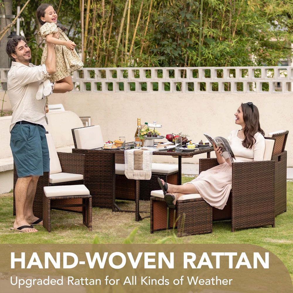 9 Pieces Patio Dining Sets Out - Outdoor Furniture Dining Set recensione e prezzo