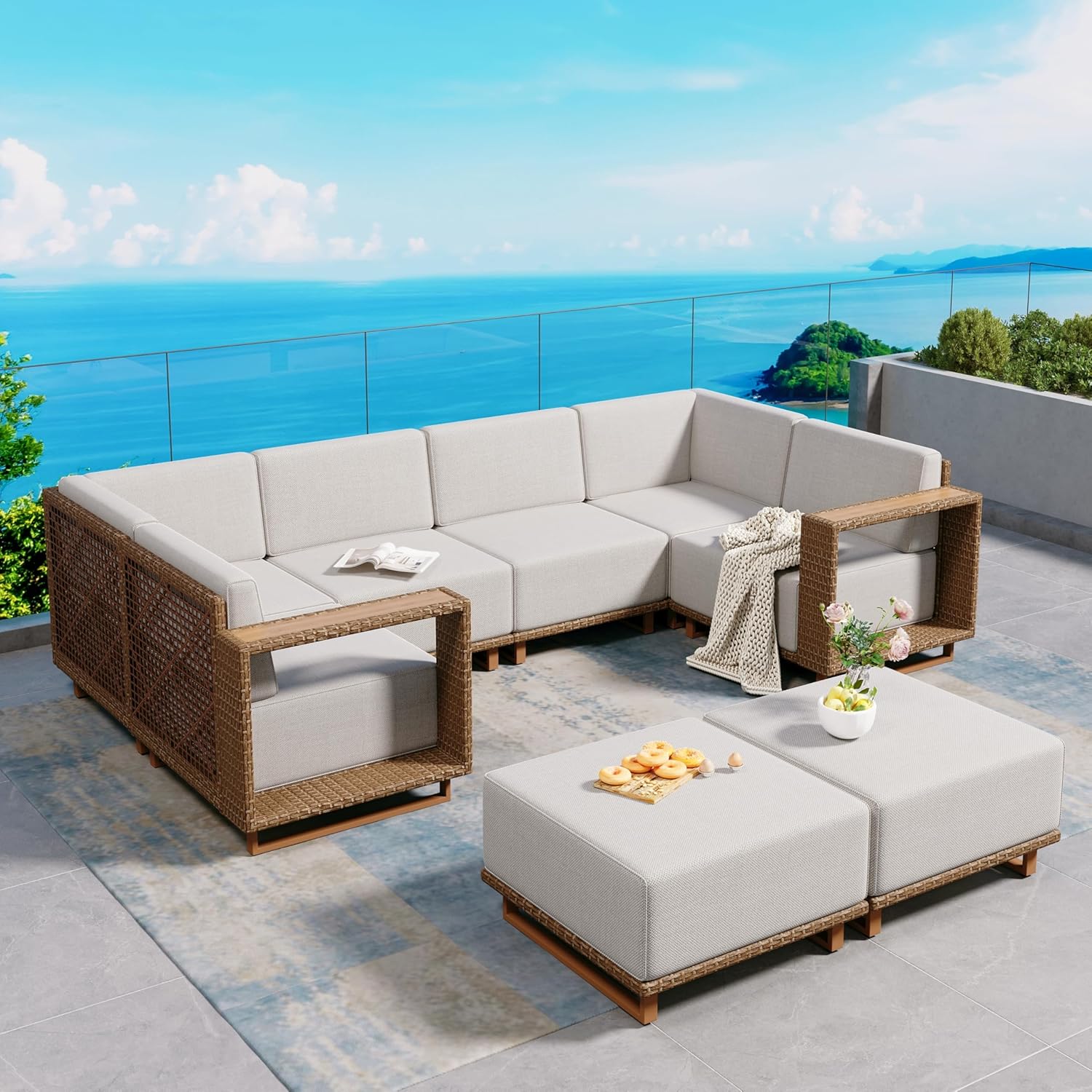 8 Pieces Patio Furniture Set,O - Outdoor Furniture Japanese Style recensione e prezzo