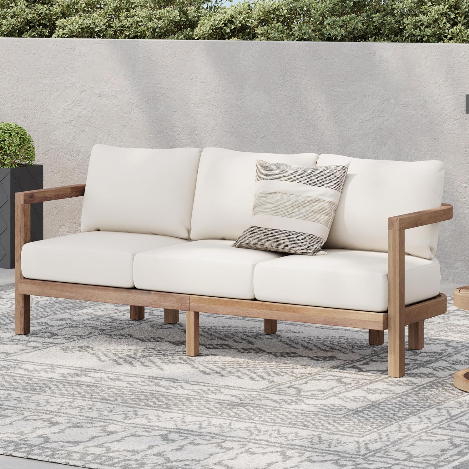 3 Seater Acacia Wood Outdoor S - Outdoor Furniture Japanese Style recensione e prezzo