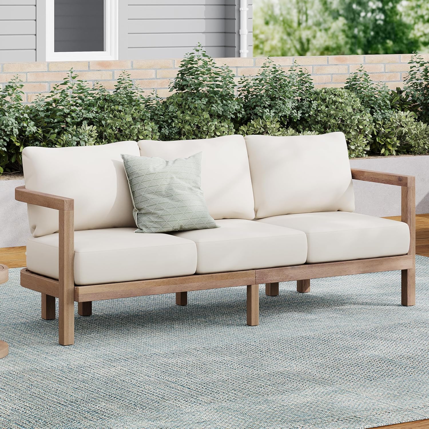 3 Seater Acacia Wood Outdoor S - Outdoor Furniture Japanese Style recensione e prezzo