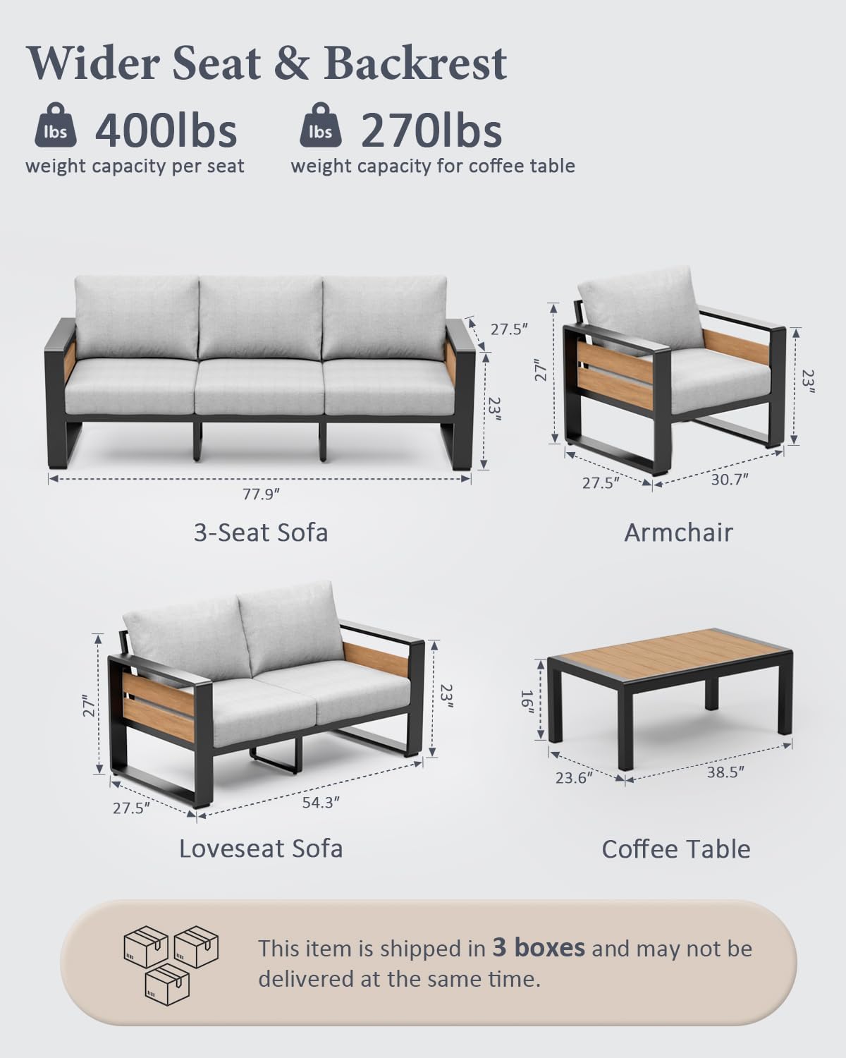 3-Seat All-Weather Aluminum Ou - Outdoor Furniture Japanese Style recensione e prezzo