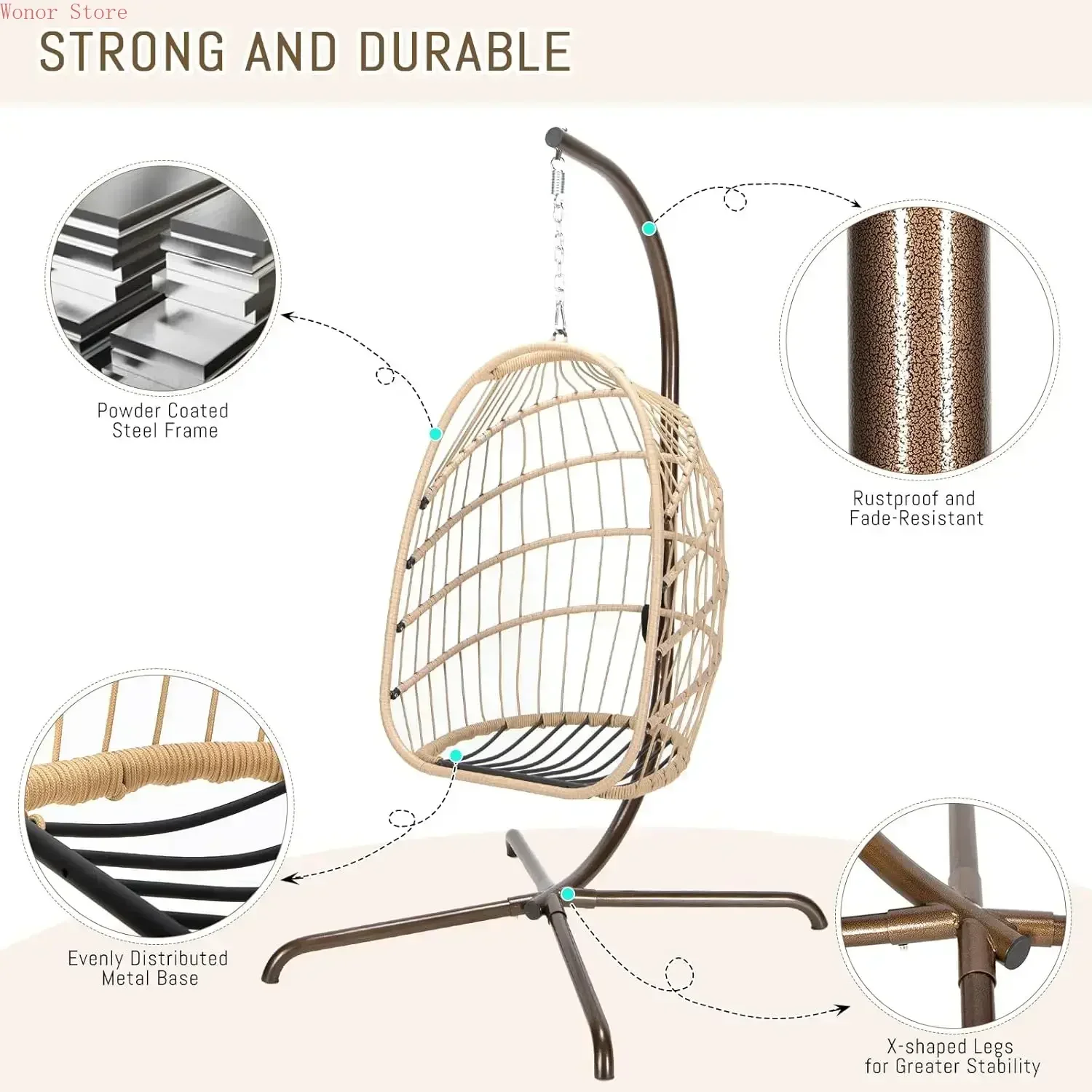 Outdoor Swing Egg Chair with S - Outdoor Furniture Heavy recensione e prezzo