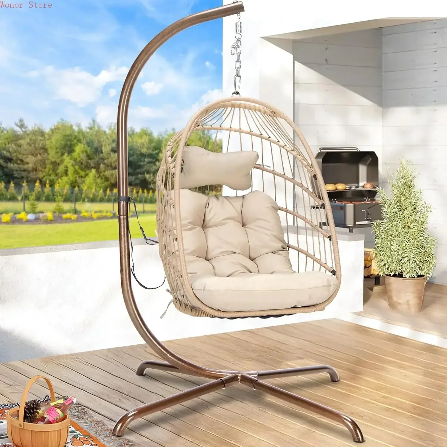 Outdoor Swing Egg Chair with S - Outdoor Furniture Heavy recensione e prezzo