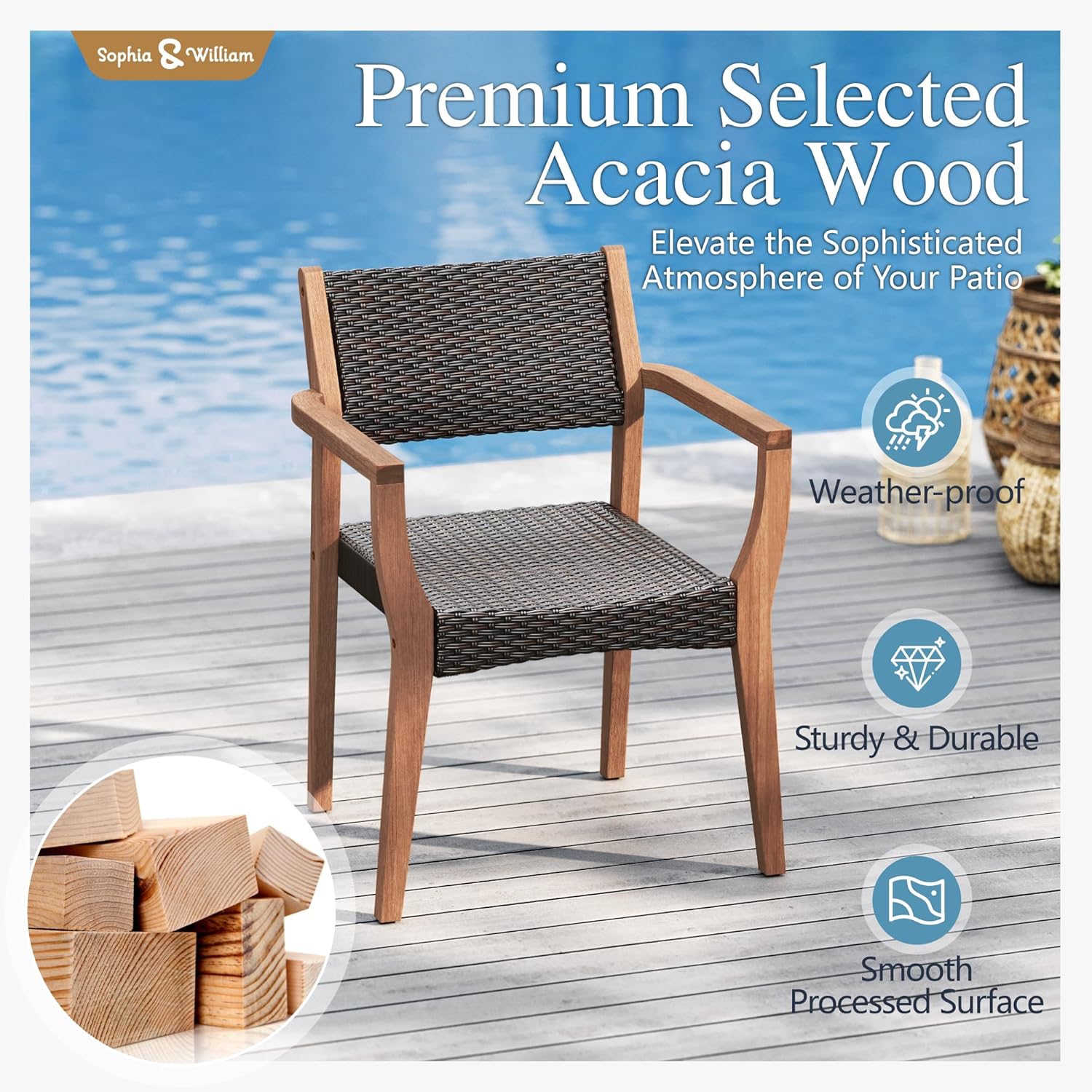 Patio Dining Chair Set of 2, O - Outdoor Furniture Dining Set recensione e prezzo